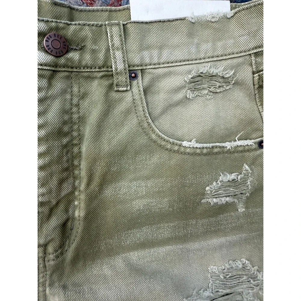 NWT BDG Dropped Waist Destroy Short Moss Green 27 Olive‎ Army